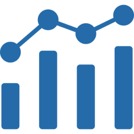 Bar and line graph on black background.